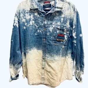 Levi's Blue and White Tie-Dye Denim Shirt